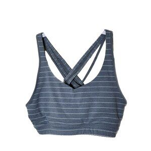 Athleta Grey Striped Wireless Racerback Bra Size S